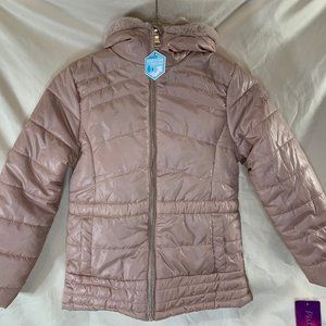 Girl's Soft Pink Hooded Puffer Jacket Size 8-10